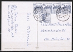 Bund 913 als portoger. MeF mit 5x 10 Pf B+S - Serie Buchdruck aus Rolle auf Inlands-Postkarte von 1979-1982