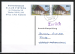 Bund 1820 als portoger. MeF mit 2x 80 Pf Wohlfahrt 1995 / Sachsen auf Einzel-Anschriftenpr�fungs-Postkarte von 1997-2002, rs. Pr�f-Stempel