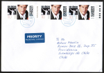 Bund 3927 als portoger. MeF mit 3x 110 Cent Udo J�rgens auf Auslands-Briefe 14x20 cm von 2025-2026 nach Chile, AnkStpl.