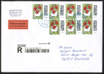 Bund 3898 Skl. (Mi. 3903) als portoger. MeF mit 7x 95 Cent II Briefe-DS als Skl.-Marke auf Inlands-�bergabe-Einschreibe-RSch.-Brief 14x20 cm von 2025-2026