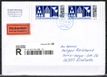 Bund 3970 als portoger. MeF mit 2x 290 Mathildenh�he Darmstadt auf Inlands-�bergabe-Einschreibe-R�ckschein-Brief bis 20g von 2026, codiert