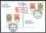 Bund 980 als Sonder-GA-Pk PSo 5 - 40 Pf Tag der Marke - mit Zusatz der gleichen Briefmarken als Einschreib-Postkarte von 1978