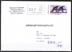 Bund 1010 als portoger. EF mit 90 Pf Sport 1979 auf bersee-Land-Infobrief bis 20g von 2002 nach China, AnkStpl.