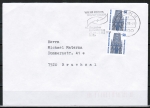 Berlin 794 als portoger. MeF mit 2x 50 Pf SWK aus Rolle auf Brief bis 20g von 1989-1991 ins Bundesgebiet, codiert