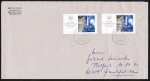 Bund 2053 als portoger. MeF mit 2x blaue EZM aus 50 Jahre Bundesrepublik-Block auf Inlands-Lang-Brief 20-50g von 1999, 23,5 cm lang