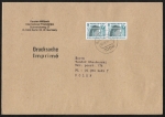 Berlin 796 C/D-Paar als portoger. EF auf Auslands-Drucksache 50-100g von 1989-1991 nach Polen, AnkStpl., 14x20 cm