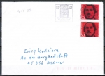 Bund 657 als portoger. MeF mit 2x 50 Pf Friedrich Engels auf Inlands-Brief bis 20g vom April 1997, codiert
