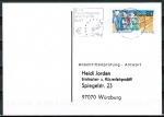 Bund 1127 als portoger. EF mit 60 Pf Sport 1982 auf Sammel-Anschriftenprüfungs-Postkarte von 2000 / 2002