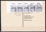 Bund 913 als portoger. MeF mit 5x 10 Pf B+S - Serie als Ober-Eckrand-Bogenmarken auf Inlands-Postkarte von 1979
