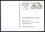 Bund 914 als portoger. MeF mit 2x 30 Pf B+S - Serie aus Bogen als waagr. Bogen-Paar auf Sammel-Anschriftenprfungs-Postkarte von 1993-2002, codiert