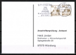 Bund 914 o.g. als portoger. MeF mit 2x 30 Pf B+S oben geschnitten aus MH im Buchdruck auf Anschriftenprüfungs-Postkarte von 1993-2002, codiert