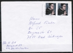 Bund 1049 als portoger. MeF mit 2x 50 Pf Europa 1980 auf Inlands-Brief 20-50g von 1980-1982