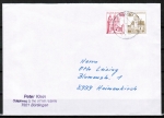 Bund 916+914 o.g. als portoger. Zdr.-EF mit 50rot+30 Pf B+S als Zdr. unten geschnitten aus MH auf Inlands-Brief bis 20g von 1982-1989