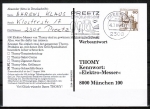 Bund 917 als portoger. EF mit brauner 60 Pf B+S - Marke aus Rolle auf Inlands-Postkarte von 1982-1993