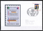 Bund 2311 als Sonder-Ganzsachen-Umschlag mit eingedruckter Marke 55 Cent dt.-franz. Zusammenarbeit als Inl.-Brief bis 20g mit SST von 2003, codiert
