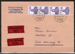 Bund 1141 als portoger. MeF mit 4x 120 Pf B+S - Serie aus Rolle auf Inlands-Eilbrief 20-50g von 1982-1989, AnkStpl.