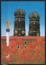 10 gleiche Ansichtskarten von Monika Piotrowski - "Tulpen aus München" (1978)