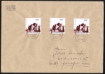 Bund 1908 als portoger. MeF mit 3x 100 Pf Neviges EZM aus Architektur-Block auf C5-Inlands-Brief von 1997, 23 cam lang
