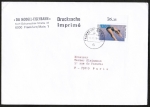 Bund 1355 als portoger. EF mit 120 Pf Sport 1988 auf Auslands-Drucksache 20-50g vom September 1989 nach Frankreich