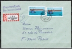Bund 1378 als portoger. MeF mit 2x 140 Pf Schieblehre auf Einschreibe-Brief bis 20g vom Februar 1989 nach Frankreich / AnkStpl.