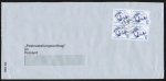 Bund 1614 als portoger. MeF mit 4x 450 Pf Frauen auf Brief mit 2 Postzustellungsaufträgen von 1992-1995, Lang-Brief, oben beschnitten