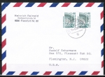 Bund 1342 als portoger. MeF mit 2x 80 Pf SWK als Bogen-Paar auf Luftpost-Brief 5-10g von 1987-1989 in die USA, rs. Code