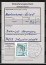 Bund 1533 als portoger. EF mit 80 Pf SWK geschnitten aus Skl.-MH auf Einlieferungsschein für einen Nachnahme-Brief von 1993-1997