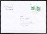 Bund 1534 als portoger. MeF mit 2x 100 Pf SWK "Alttting" geschnitten aus Skl.-MH auf Europa-Brief 20-50g von 1993-1997 n. Polen, AnkStpl.