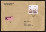 Bund 1679 als portoger. MeF mit 2x 500 Pf SWK als Oberrand-Paar auf Inl.-Wertbrief ber 50g von 1993-1994