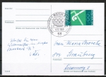 Bund 588 als portoger. EF mit 20 Pf Olympiade 1969 auf Inlands-Postkarte mit ESST von 1969