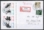 Bund 684-687 als Block 6 / Winter-Olympiade als portoger. MiF mit Zusatz auf Einschreibe-Brief von 1972