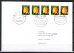 Bund  2484 als portoger. MeF mit 5x 10 Cent Blumen / Tulpe u.g. aus Zdr.-Blatt auf B�singen-Brief in die Schweiz von 2007-2010, codiert