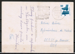 Bund 700 als portoger. EF mit 50 Pf Unfallverh�tung aus Rolle auf Auslands-Postkarte von 1973-1978 in die CSSR