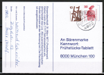 Bund 695+698 o.g. als portoger. Zdr.-EF mit Zdr. 10+30 Pf Unfallverh�tung oben geschnitten aus Markenheftchen auf Inlands-Postkarte von 1974-1978