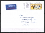 Bund ATM 5.1 - Marke zu 0,70 Euro aus Briefstation mit Quittung als EF auf Europa-Brief bis 20g von 2009 in die Schweiz, codiert