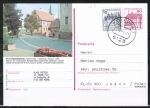 Bund 913 als portoger. MiF mit 10 Pf B+S - Serie Letterset (aus Rolle) als Zusatz auf 60 Pf GA-Bildpostkarte von 1988 nach Polen - ohne - AnkStpl.