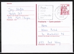 Bund B+S Ganzsachen-Auslands-Postkarte mit eingedruckter Marke 50 Pf Neuschwanstein in rot portogerecht 1979-1982 als Inl.-Postkarte verwendet
