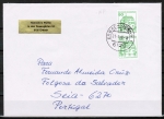 Bund 1038 o.g./u.g. als portoger. EF mit grüner 50 Pf B+S - Marke oben/unten geschnitten MH/Bdr. auf CEPT-ermäß. Brief bis 20g von 1982-1989 n. Portugal