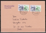 Bund 913+1038 o.g. als portoger. Zdr.-MeF mit 2x Zdr. 10+50 Pf grne B+S oben geschn. aus MH im Buchdr. auf Drs. 20-50g von 9/1989 n. Polen/AnkStpl.