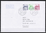 Bund 913+1038+1028 u.g. als portoger. Zdr.-EF mit 10+grüne50+rote60 Pf B+S als Zdr. unten geschnitten aus MH auf Brief bis 20g von 1982-1989 n. Polen/Ank.