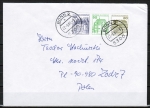 Bund 913+1038+1140 o.g. als portoger. Zdr.-EF mit 10+grüne50+80 Pf B+S als Zdr. oben geschn. aus MH auf Ausl.-Brief bis 20g von 1989-1991 n. Polen/Ank.