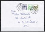 Bund 913+1038+1140 o.g. als portoger. Zdr.-EF mit 10+grne50+80 Pf B+S als Zdr. oben geschn. aus MH auf Ausl.-Brief bis 20g von 1989-1991 n. Polen/Ank.