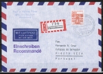 Bund 1143 als portoger. EF mit 300 Pf B+S - Serie aus Rolle im Letterset-Druck auf CEPT-Einschreibe-Brief bis 20g von 1987-1989 n. Portugal, AnkStpl.