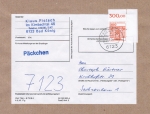 Bund 1143 als portogerechte Einzelfrankatur mit 300 Pf Burgen und Schlsser - Serie mit Ober-Eckrand re.o. auf Inlands-Pckchen-Adresse von 1982-1989