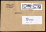 Bund 1321 - 2x 60 Pf Europa 1987 als Ganzsachen-Ausschnitt aus PSo 14 oder 16 als portoger. MeF auf Auslands-Drucksache 20-50g nach sterreich/AnkStpl.
