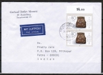 Bund 1336 als portoger. MeF mit 2x 80 Pf Wohlfahrt 1987 auf Luftpost-Brief 5-10g von 1988 nach Indien/AnkStpl.