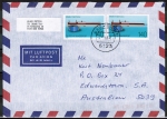 Bund 1378 als portoger. MeF mit 2x 140 Pf Schieblehre auf Luftpost-Brief 15-20g von 1988 nach Australien, codiert !