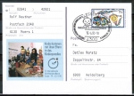 Bund 1417 als Sonderpostkarte PSo 20 mit eingedr. Marke 60 Pf Europa 1989 als Postkarte 1990-1993 gelaufen (Essen)
