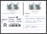 Bund 2156 MeF mit 4x 100 Pf / 0,51 ¤ SWK aus Bogen auf Inlands-Einwurf-Einschreib-Postkarte von 2013, codiert