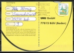 Bund 1406 als portoger. EF mit 100 Pf SWK "Altötting" C/o.g. aus Nasskl.-MH auf Inl.-Postkarte von 1997-2002, codiert